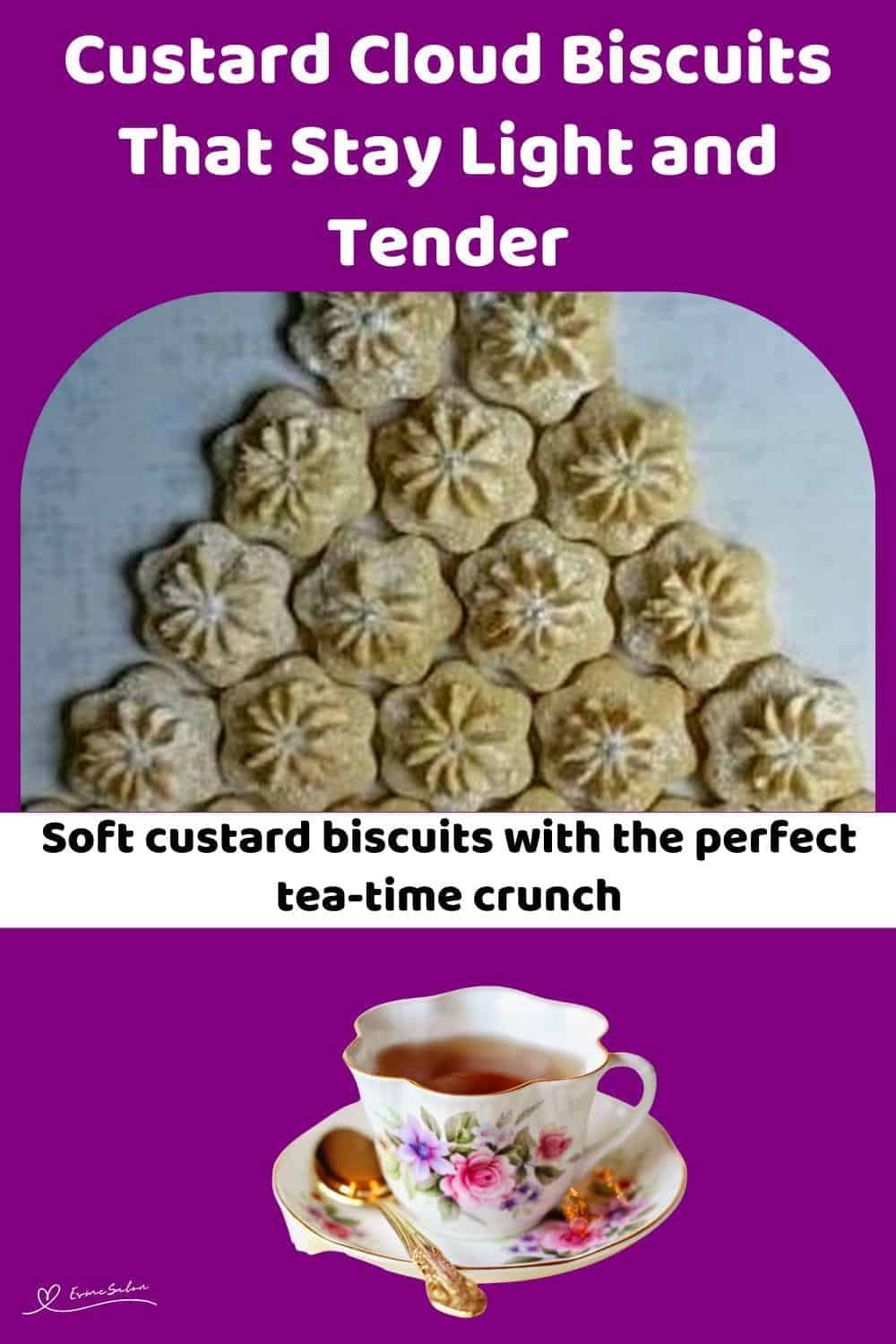An image of various shapes of Custard Cloud Biscuits