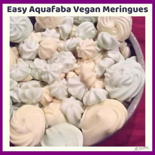 An image of Pastel colored piped Aquafaba Vegan Meringues