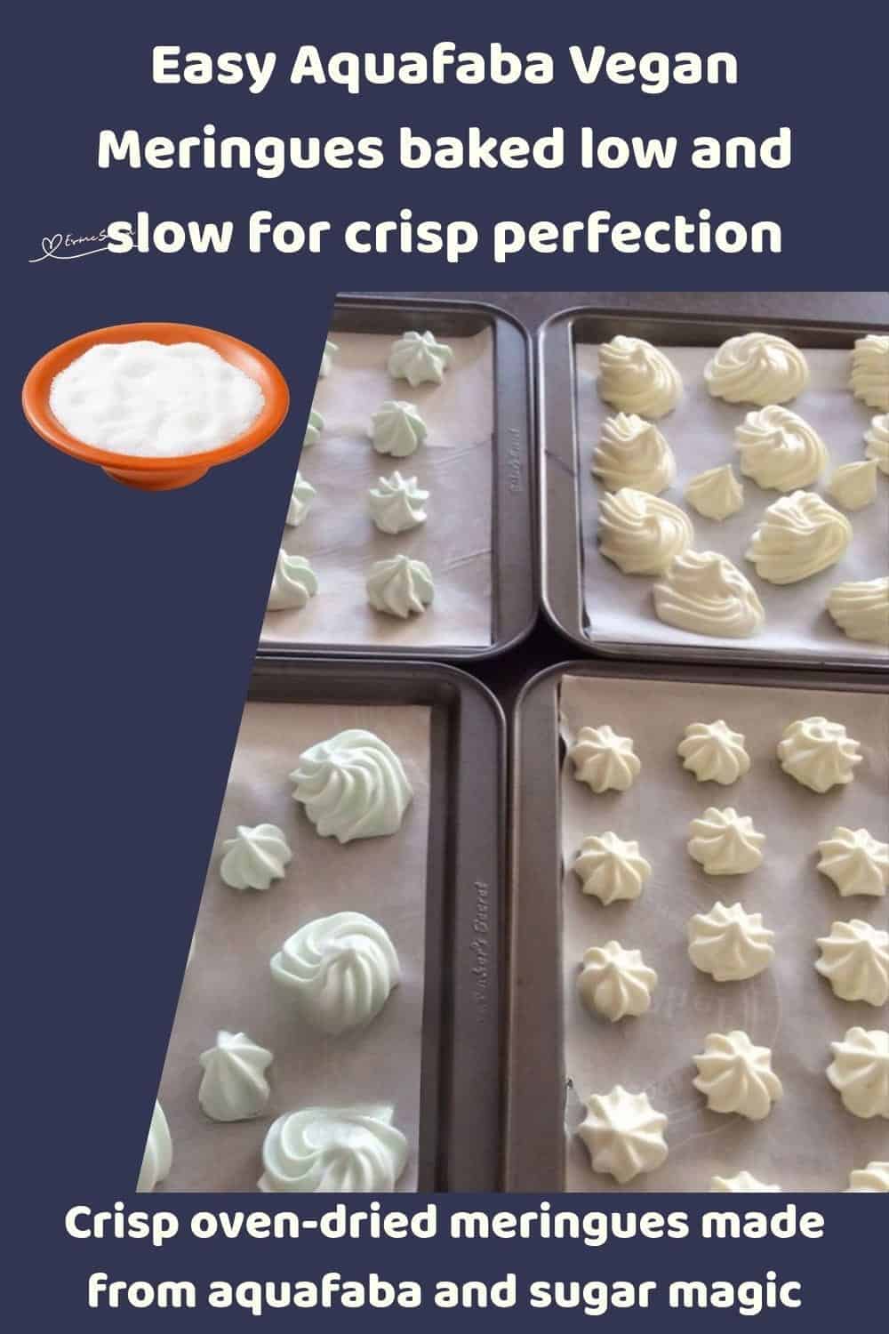 An image of Pastel colored piped Aquafaba Vegan Meringues