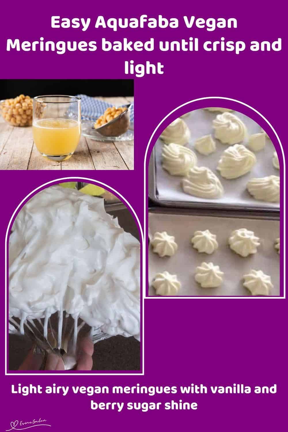 An image of Pastel colored piped Aquafaba Vegan Meringues