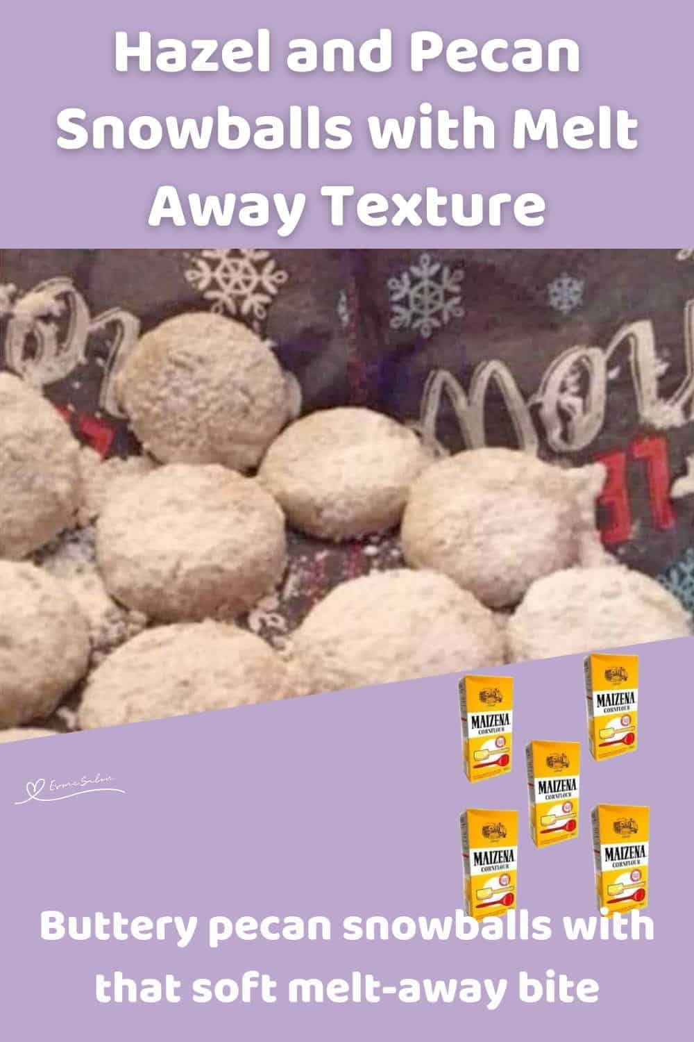 An image of Hazel and Pecan Snowballs covered in icing sugar