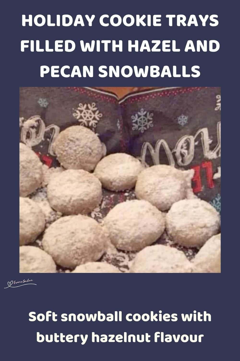 An image of Hazel and Pecan Snowballs covered in icing sugar