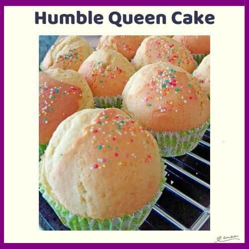 An image of Humble Queen Cupcakes with sprinkles in green cupcake paper holders