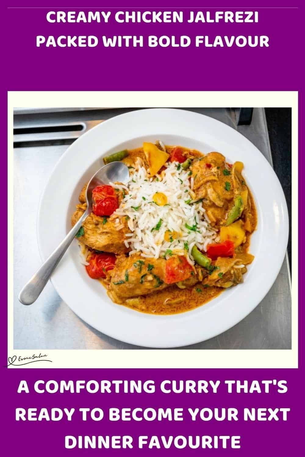 An image of a hot/spicy stir fry chicken dish with peppers and tomato cream sauce