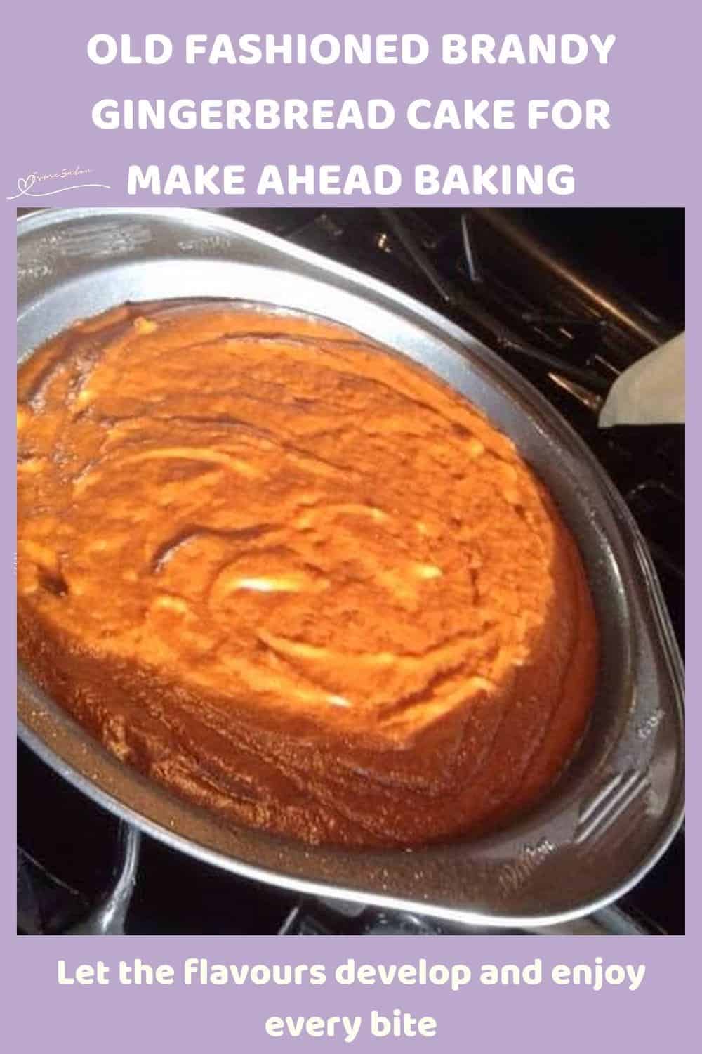 An image of an Old Fashioned Brandy Gingerbread Cake ready to be baked