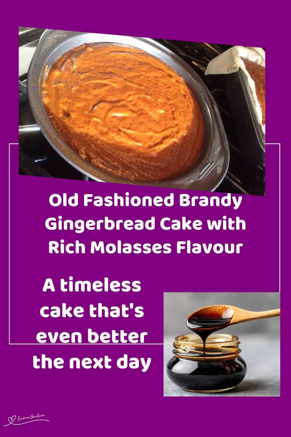 An image of an Old Fashioned Brandy Gingerbread Cake ready to be baked