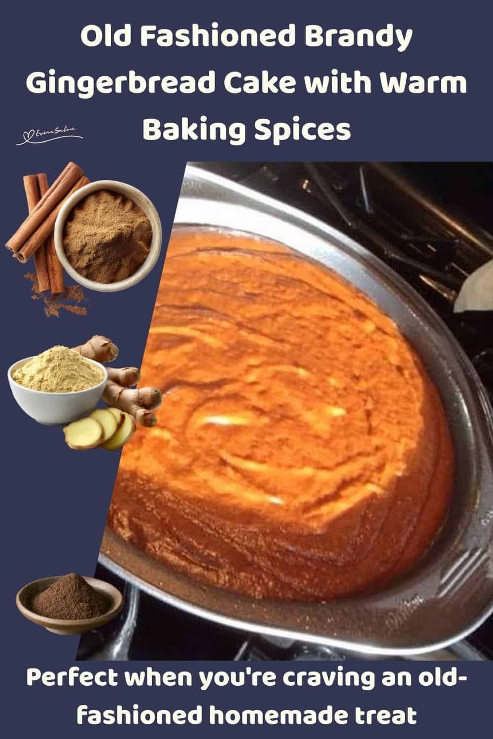 An image of an Old Fashioned Brandy Gingerbread Cake ready to be baked