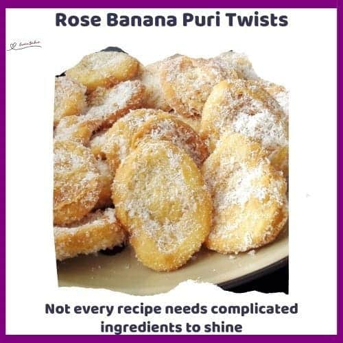 An image of Rose Banana Puri Twists covered in shredded coconut
