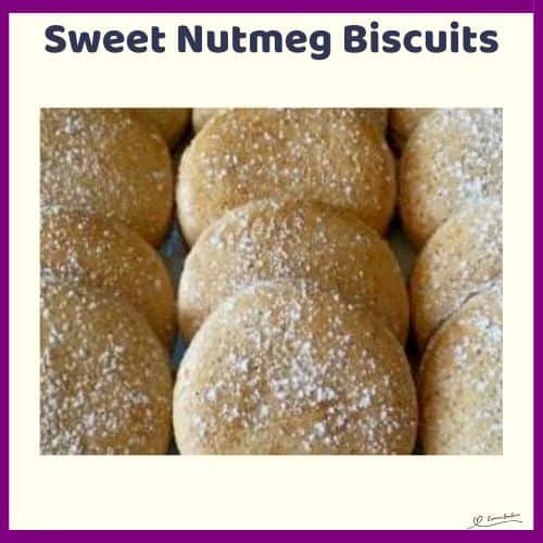 An image of Sweet Nutmeg Biscuits with a sugar dusting