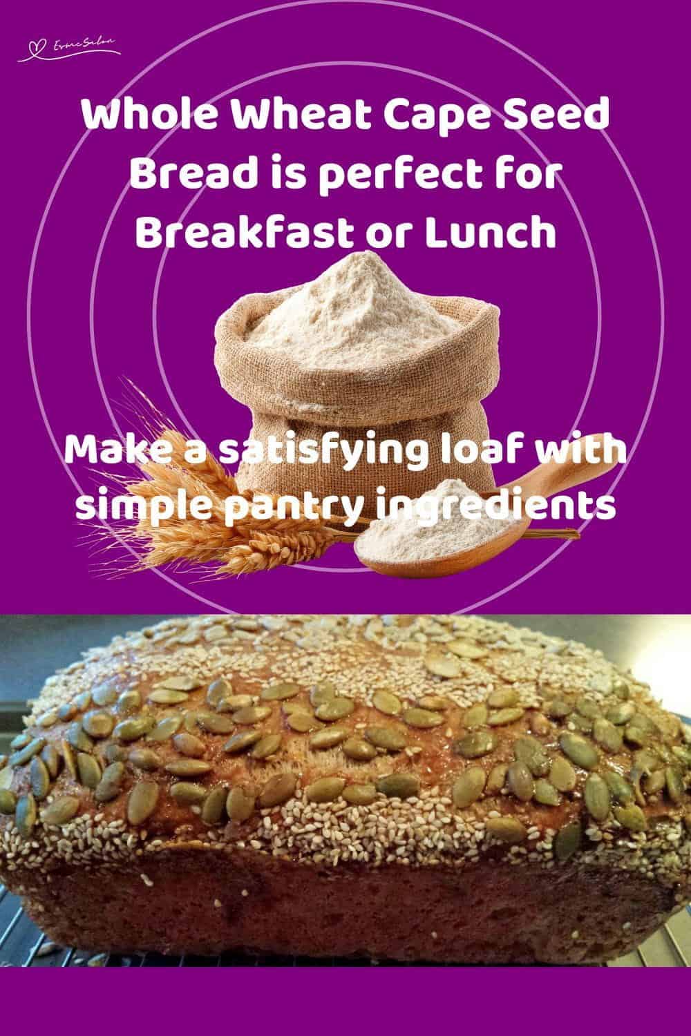 An image Whole Wheat Cape Seed Bread with Sunflower, Pumpkin, and Poppy Seeds