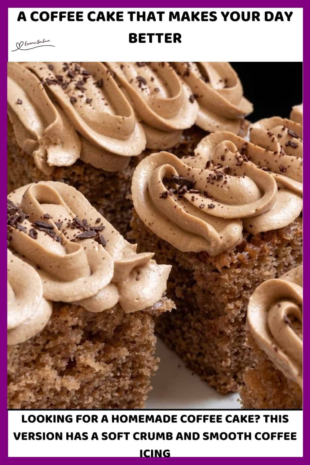 An image of cubes of Coffee Cake with Coffee Icing