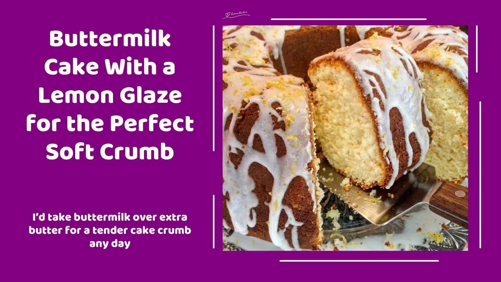 An image of a Bundt Buttermilk Cake With a Lemon Glaze and grated sprinkled lemon