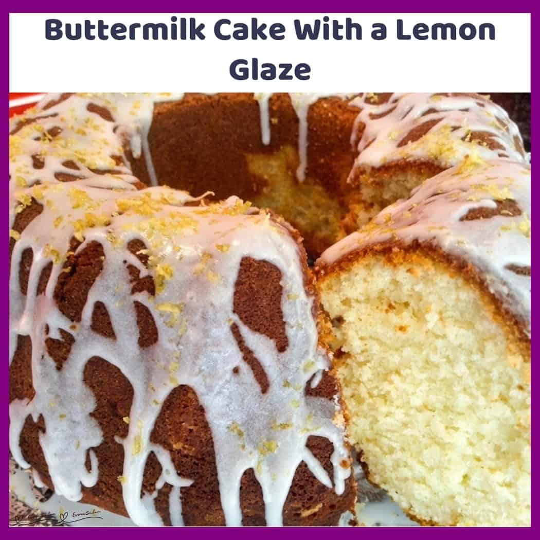 An image of a Bundt Buttermilk Cake With a Lemon Glaze and grated sprinkled lemon