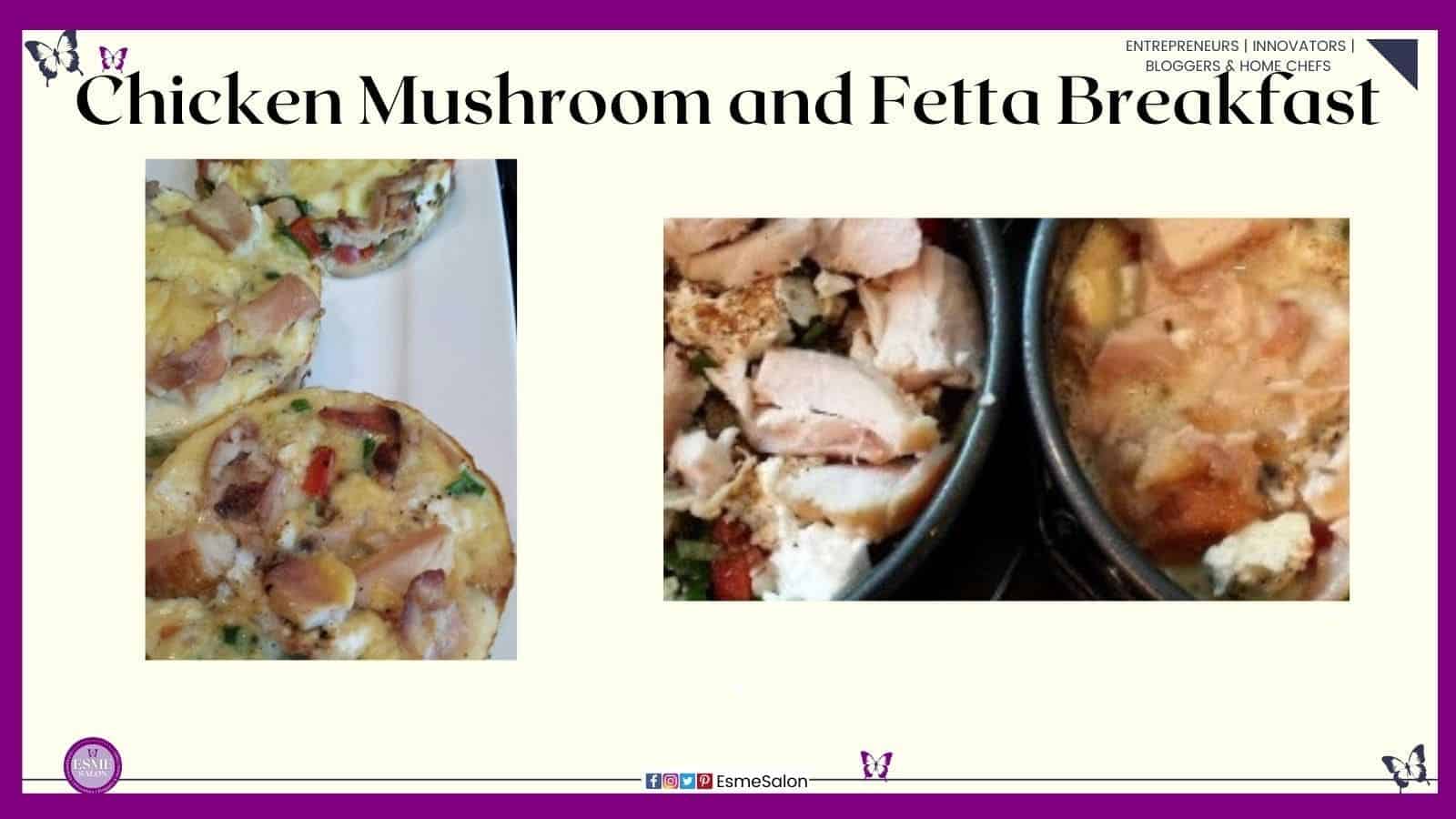 an image of single servings Chicken Mushroom and Fetta Breakfast tarts