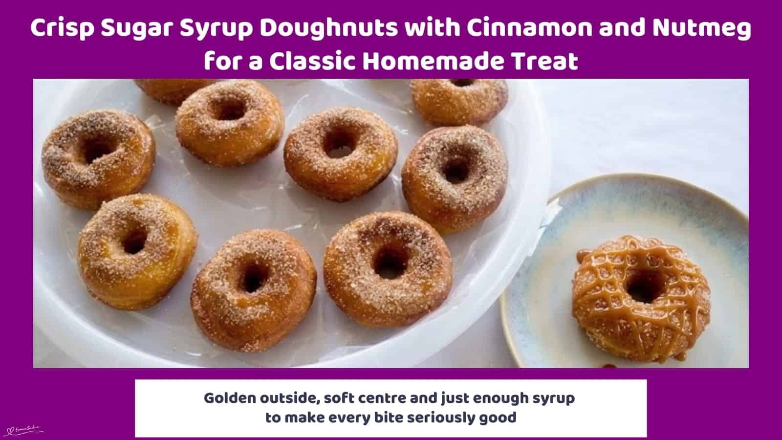 An image of a tray of Crisp Sugar Syrup Doughnuts with different toppings