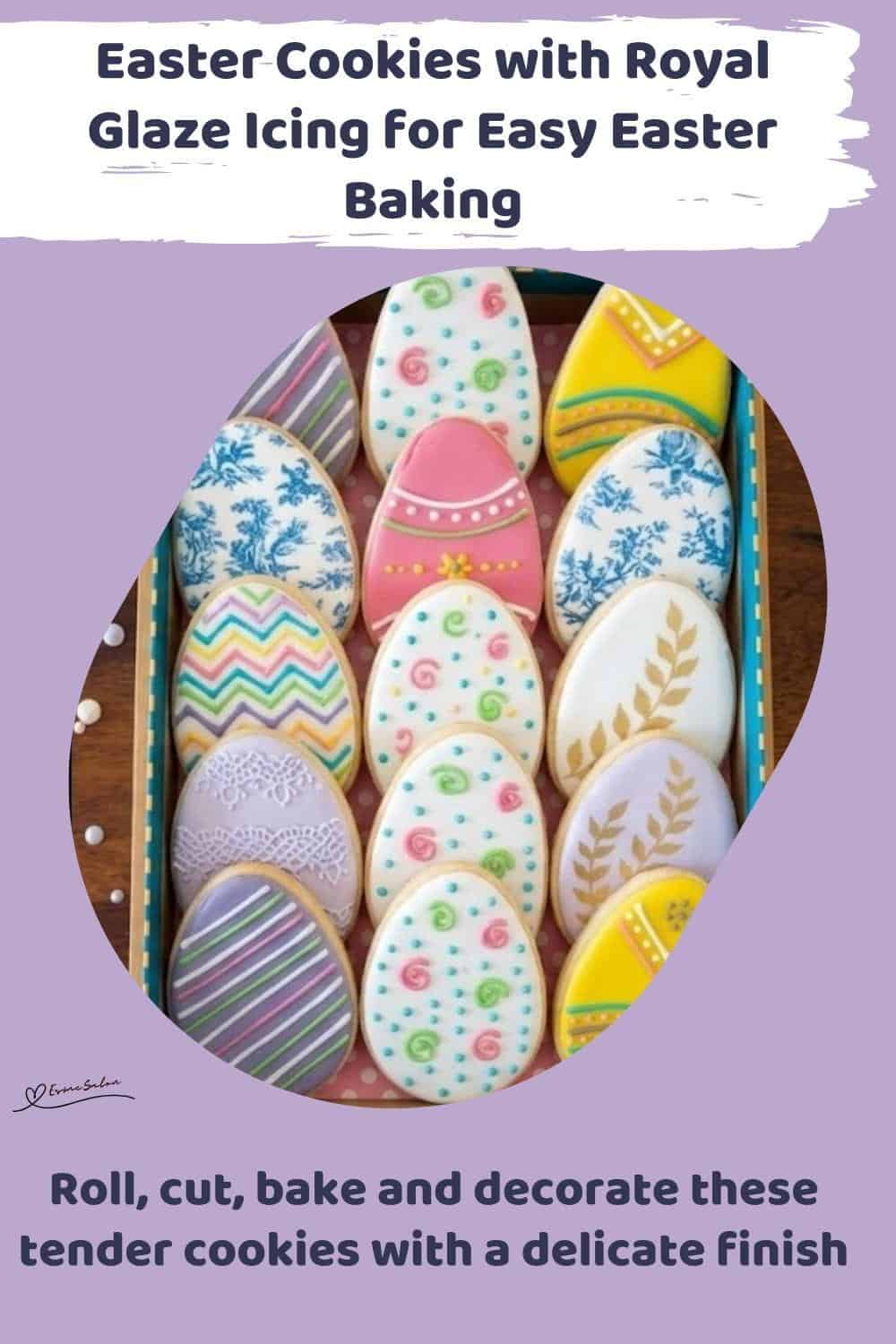 An image of a Easter Cookies with Royal Glaze Icing in Bunny, flower and Egg shapes