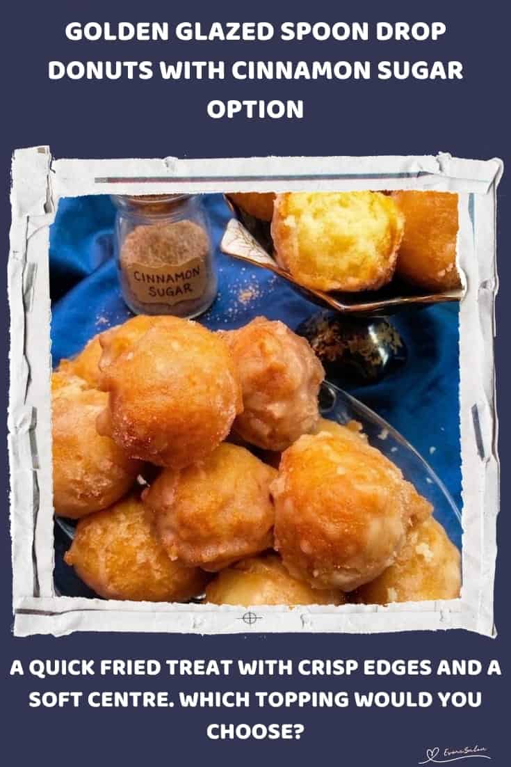 An image of a plate filled with Round Drop Donuts with Golden Glaze