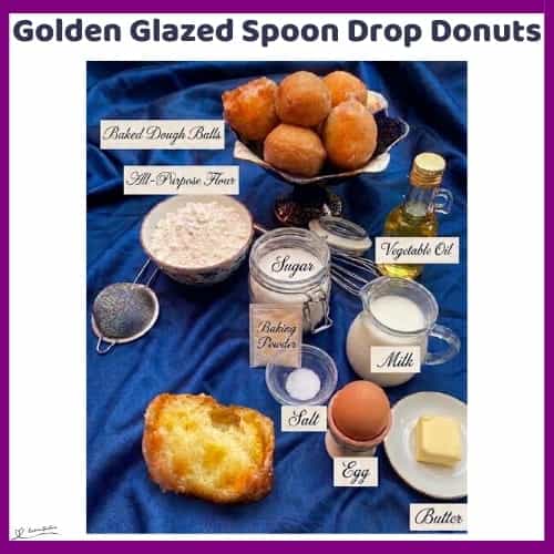 An image of a plate filled with Round Drop Donuts with Golden Glaze