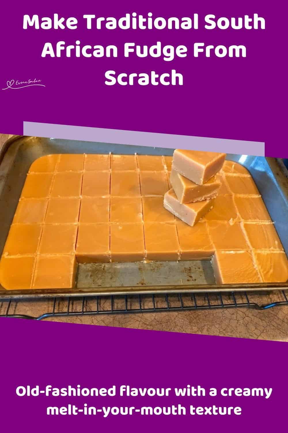 An image of a pan and blocks of South African Fudge