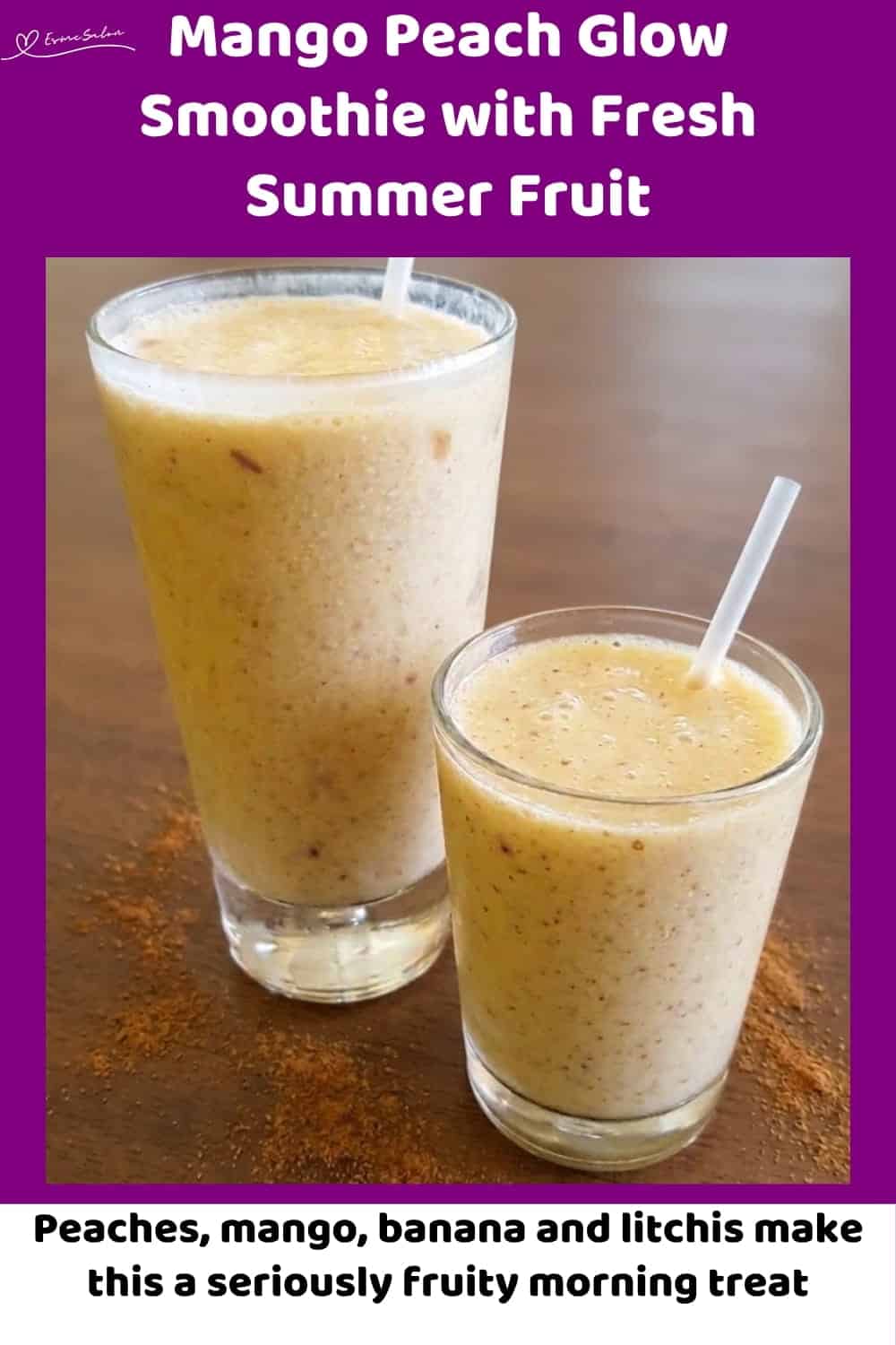 An image of a Banana, Peach, Mango, Apple Breakfast Smoothie