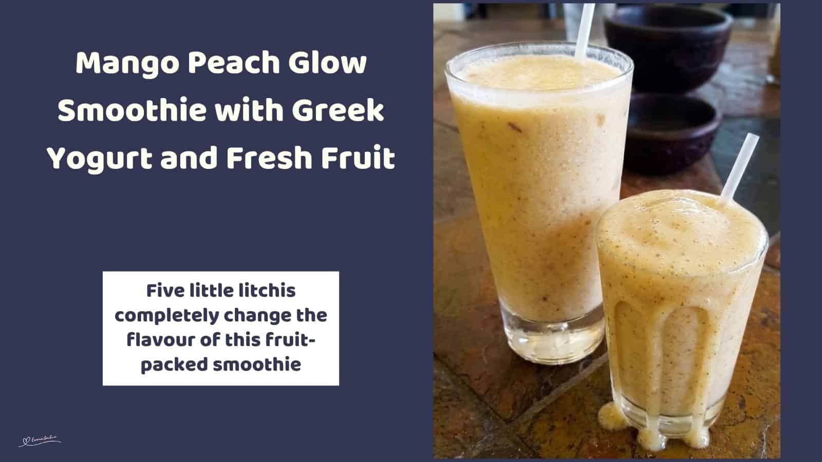 An image of a Banana, Peach, Mango, Apple Breakfast Smoothie