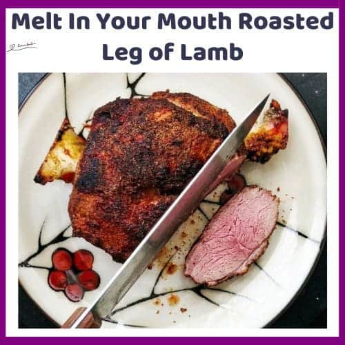 An image of a Roasted Leg of Lamb with garlic, mint and thyme