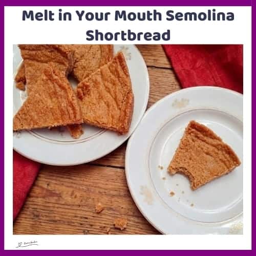 An image of a plate of Semolina Shortbread