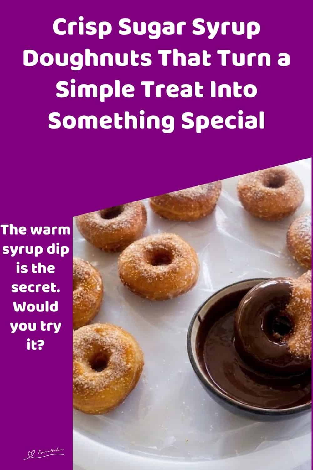An image of a tray of Crisp Sugar Syrup Doughnuts with different toppings