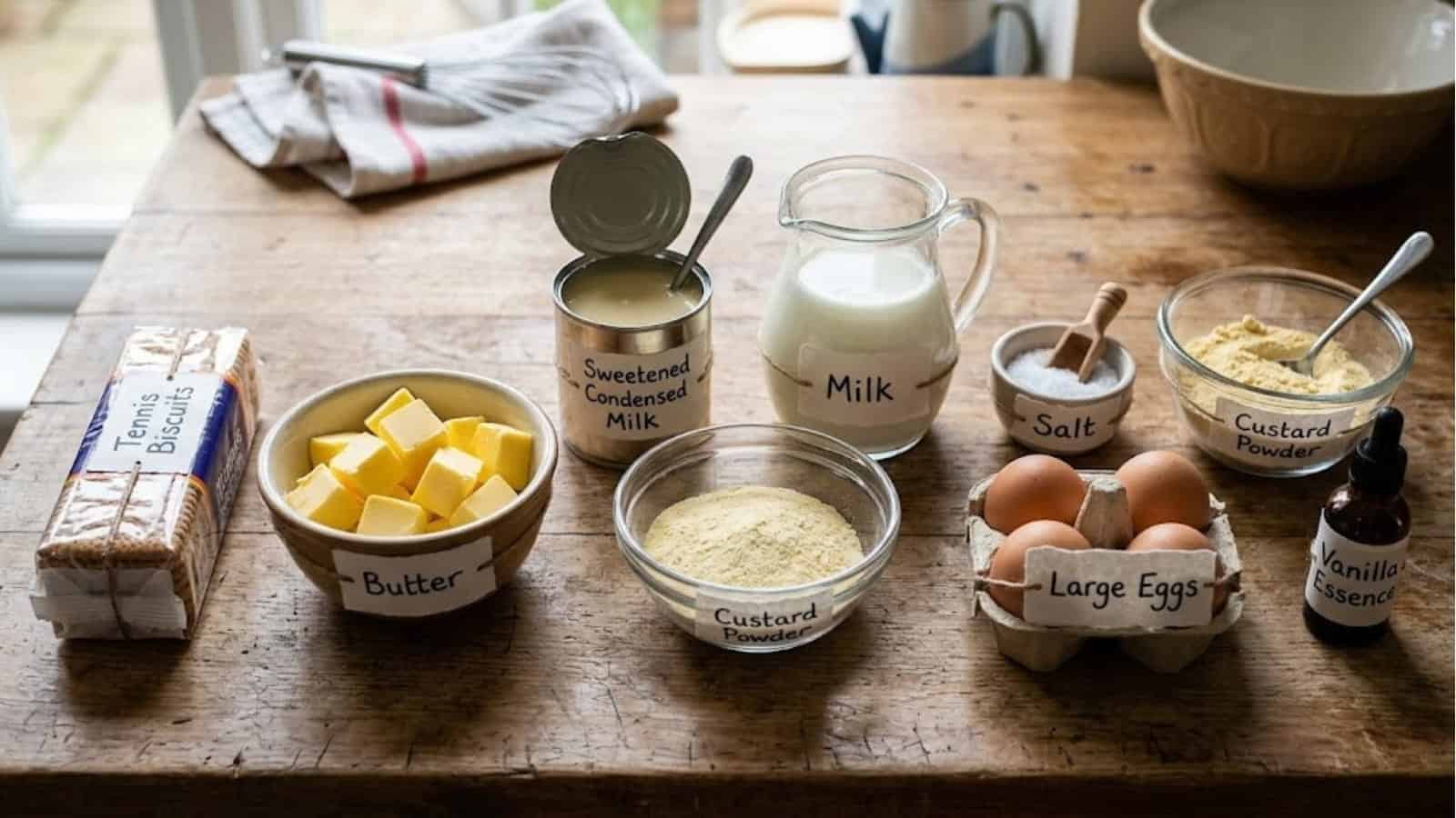 No Bake Silky Condensed Milk Tart Ingredients