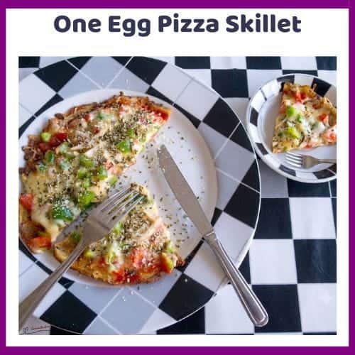An image of an Egg Pizza Skillet with Italian Tomato Chutney, chicken, and your favourite toppings