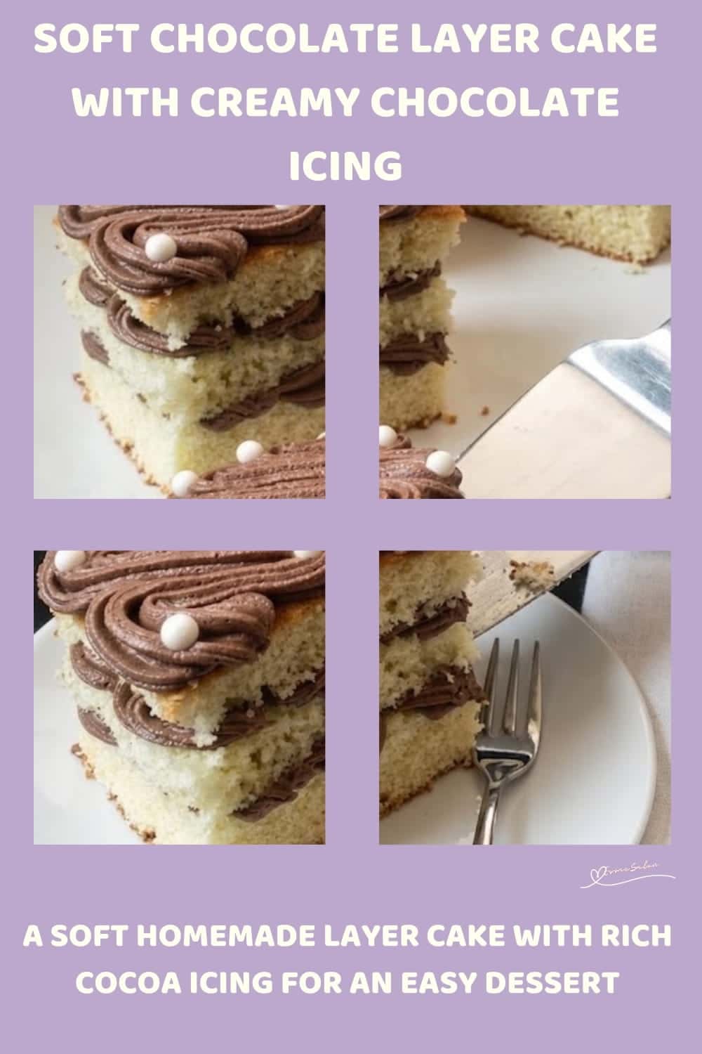 An image of slices of Soft Milk Sponge Cake with Chocolate Icing
