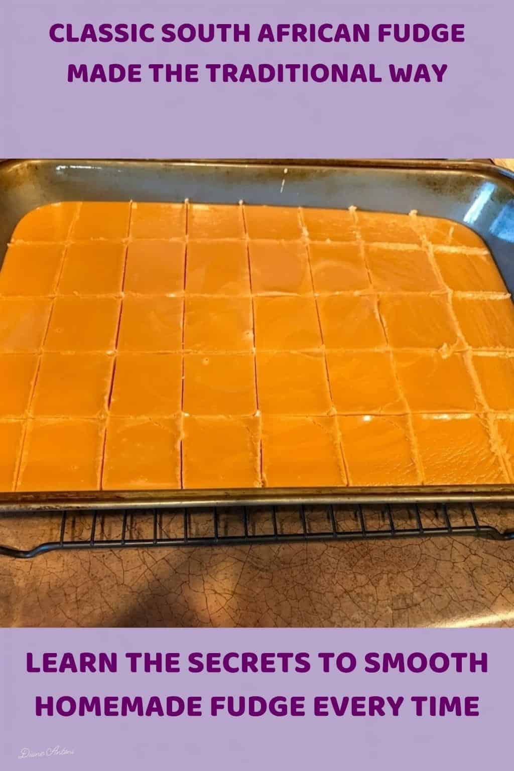 An image of a pan and blocks of South African Fudge
