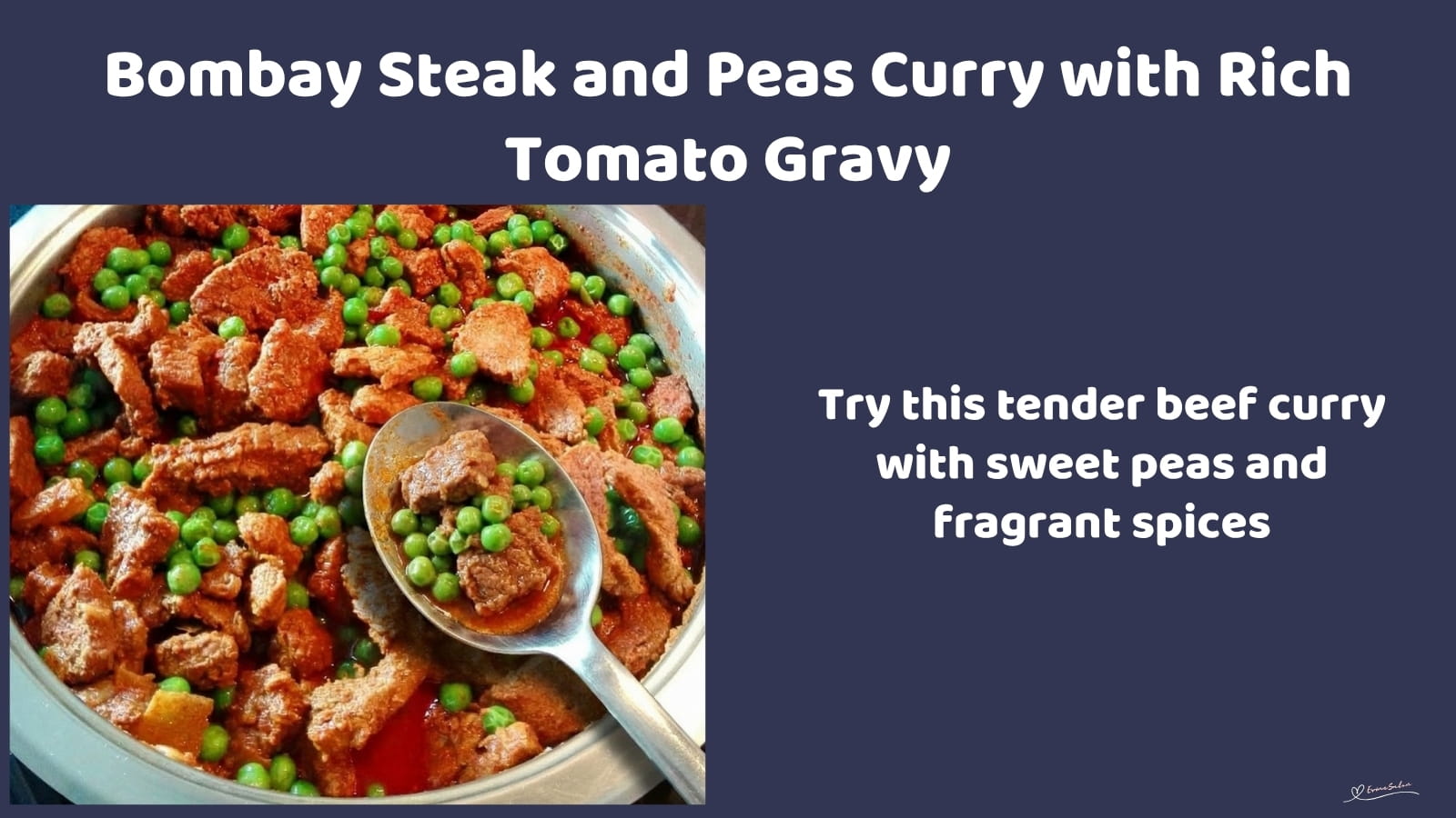 An image of a pot of rich, boldly spiced Beef and Peas Curry