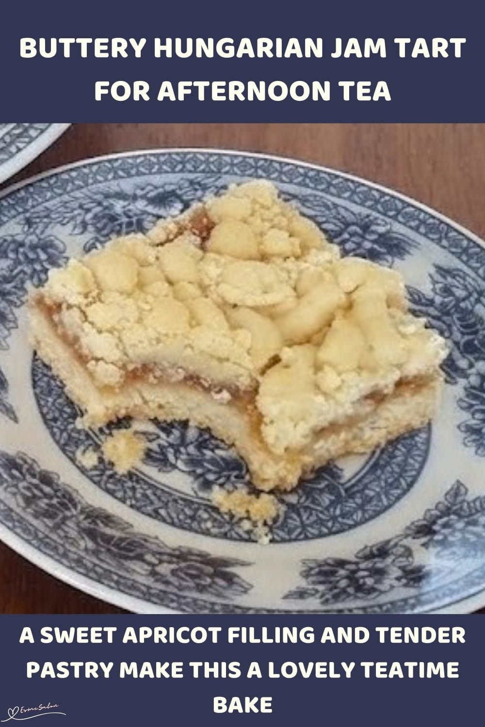 An image of a blocks of Buttery Hungarian Jam Tart with crumbly topping