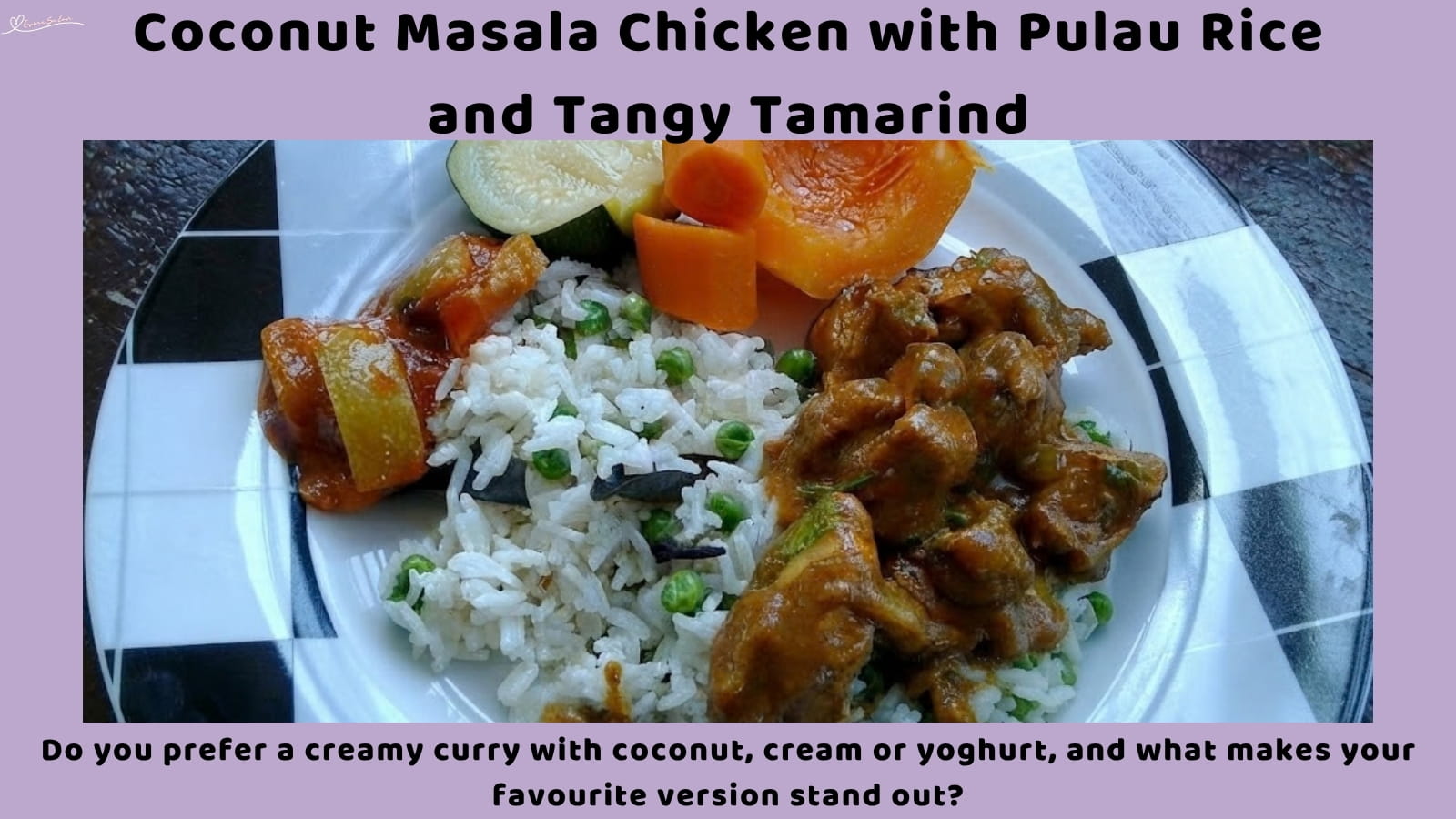 An image of a plate of Coconut Masala Chicken with Basmati and Cumin Rice