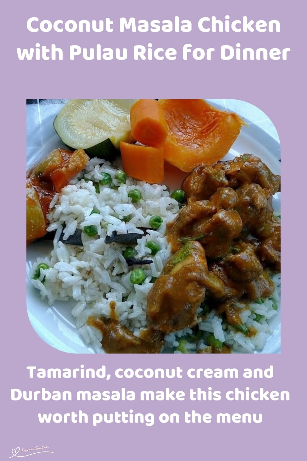 An image of a plate of Coconut Masala Chicken with Basmati and Cumin Rice