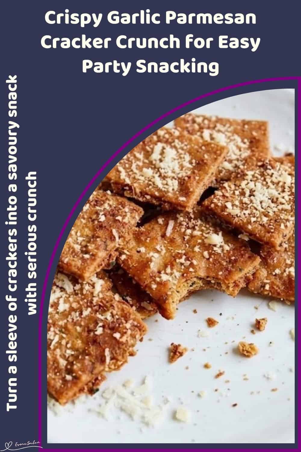 An image of a plate of Crispy crackers with garlic butter, Parmesan and a little cayenne
