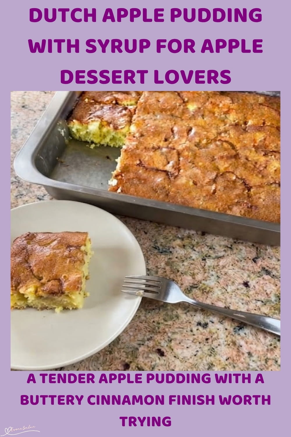 An image of a baking tray with Dutch Apple Pudding with Syrup
