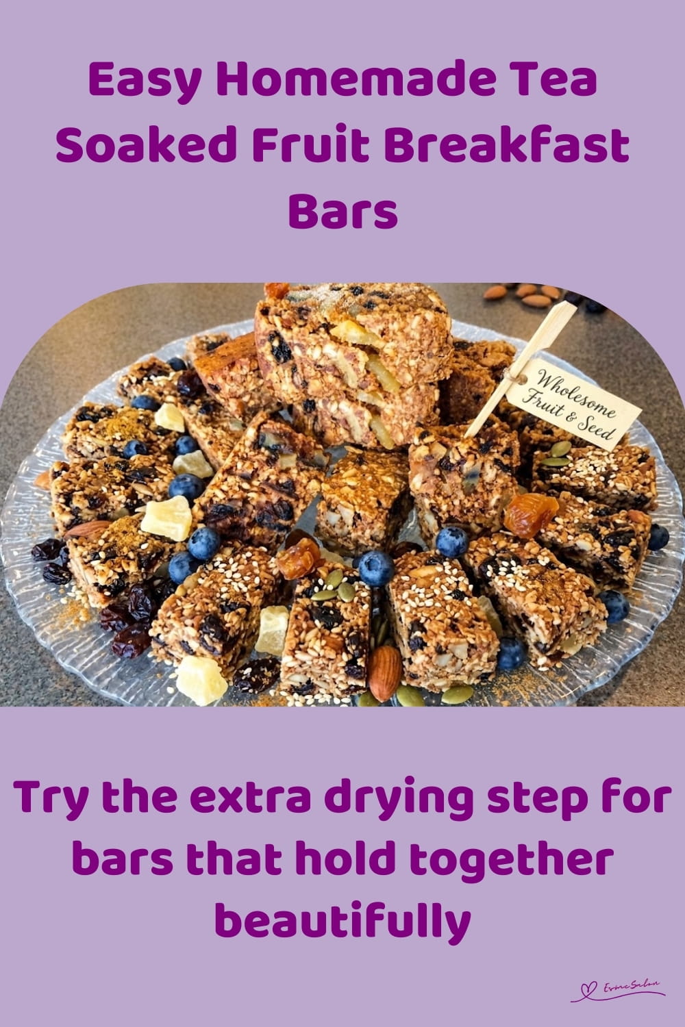 An image of a plate of Tea Soaked Fruit Breakfast Bars