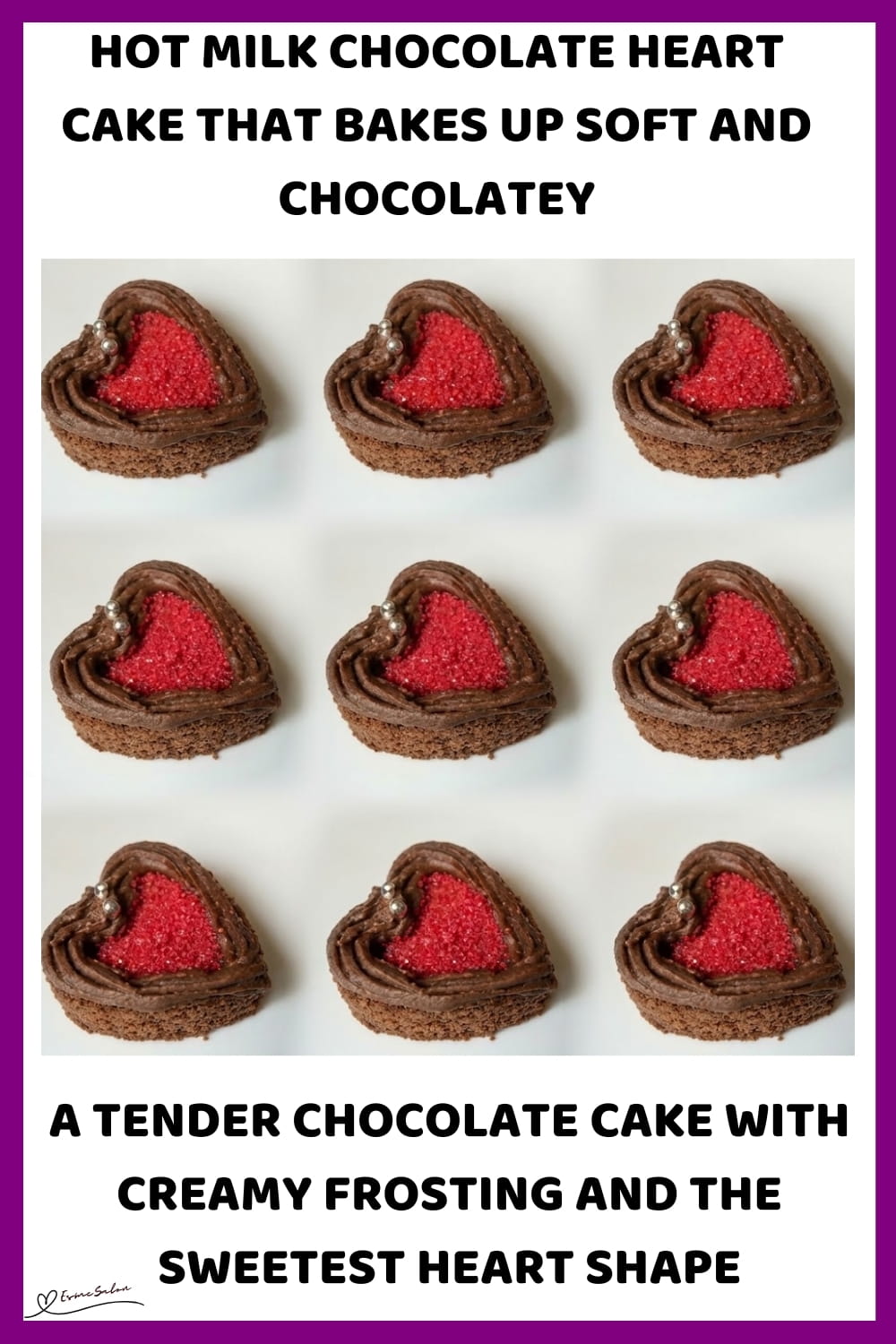 An image of Mni Heart shaped Chocolate Cake with chocolate frosting and sprinkles