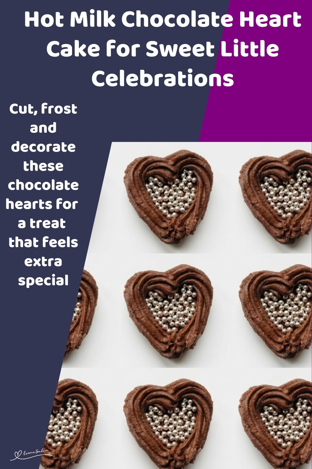 An image of Mni Heart shaped Chocolate Cake with chocolate frosting and sprinkles