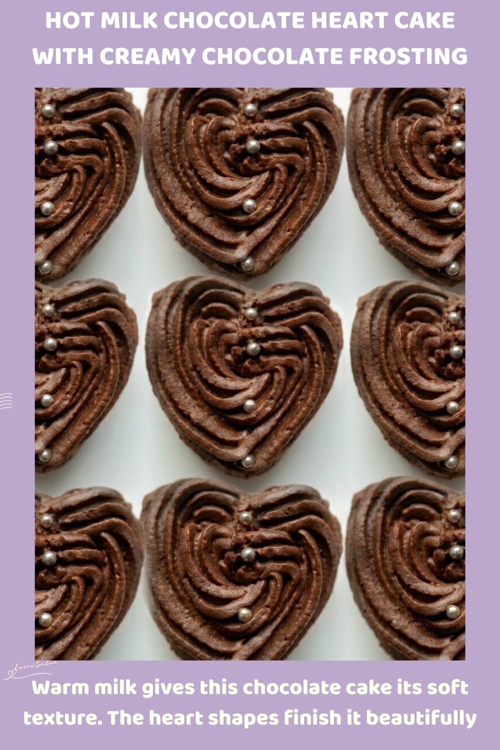 An image of Mni Heart shaped Chocolate Cake with chocolate frosting and sprinkles