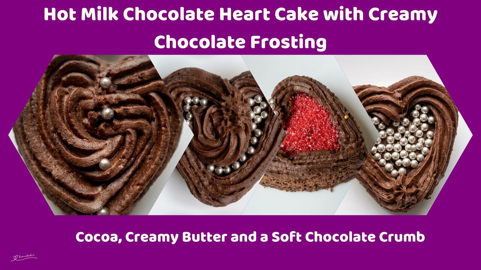 An image of Mni Heart shaped Chocolate Cake with chocolate frosting and sprinkles