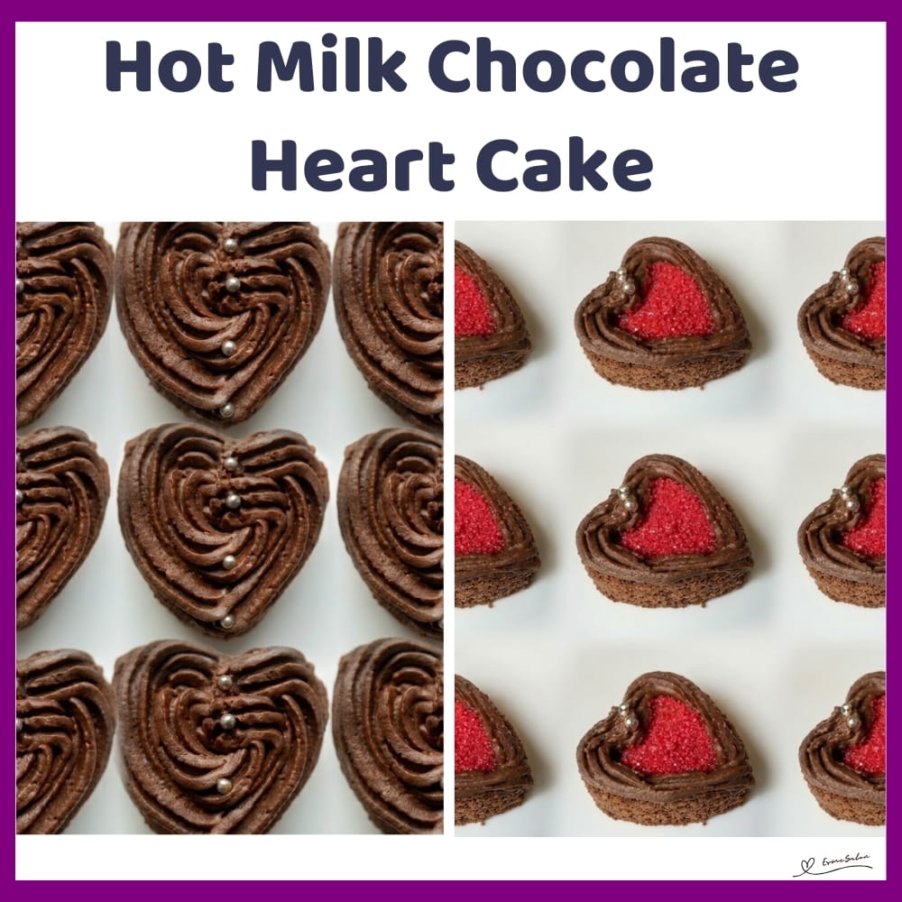 An image of Mni Heart shaped Chocolate Cake with chocolate frosting and sprinkles