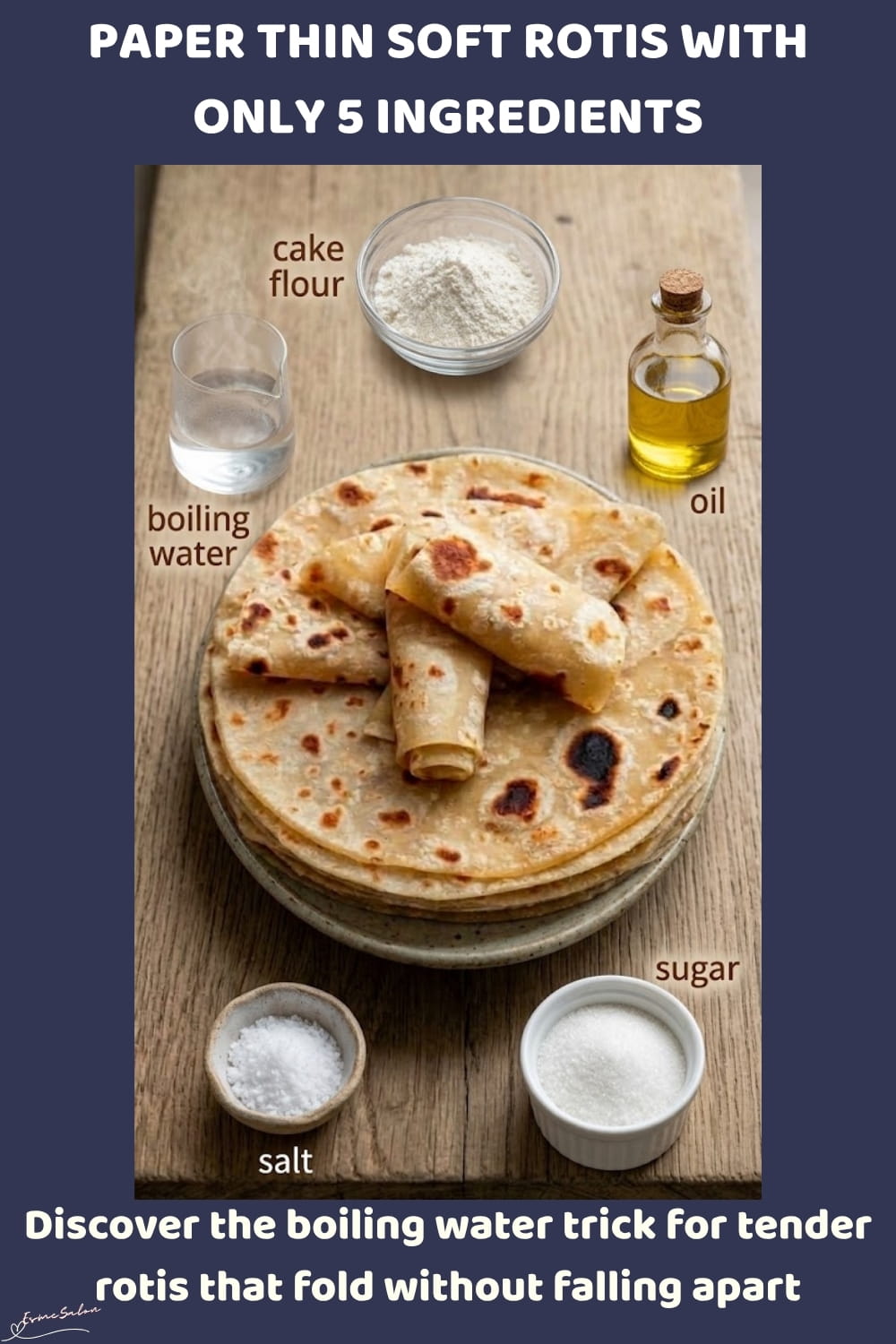 An image of a plate with Easy SA Homemade Paper Thin Soft Rotis for curry night