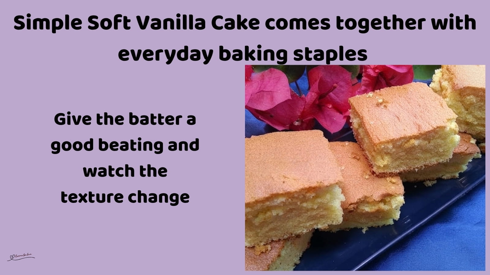 An image of a plate of Simple Soft Vanilla Cake Cubes
