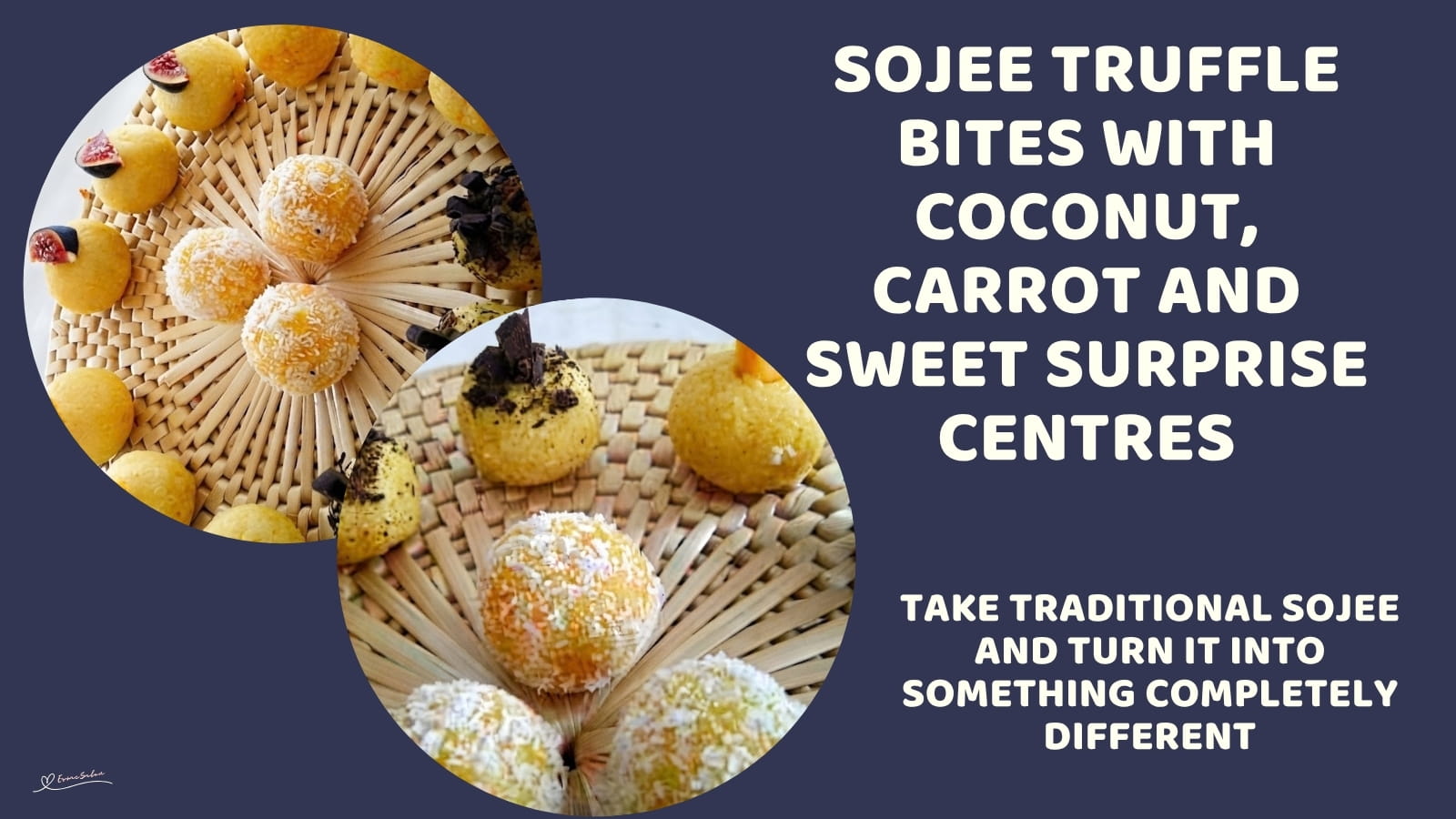 An image of a plate with Sojee Truffle hiding chocolate, fig or mango beneath the soft exterior.