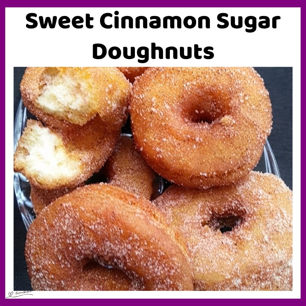 An image of a plate with Sweet Cinnamon Sugar Doughnuts