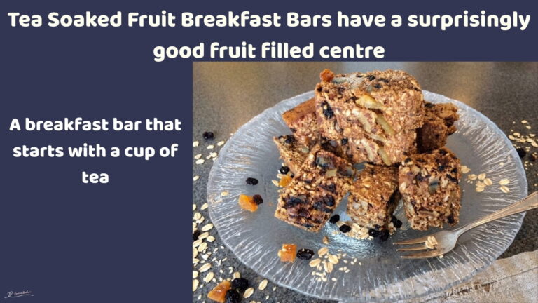 An image of a plate of Tea Soaked Fruit Breakfast Bars