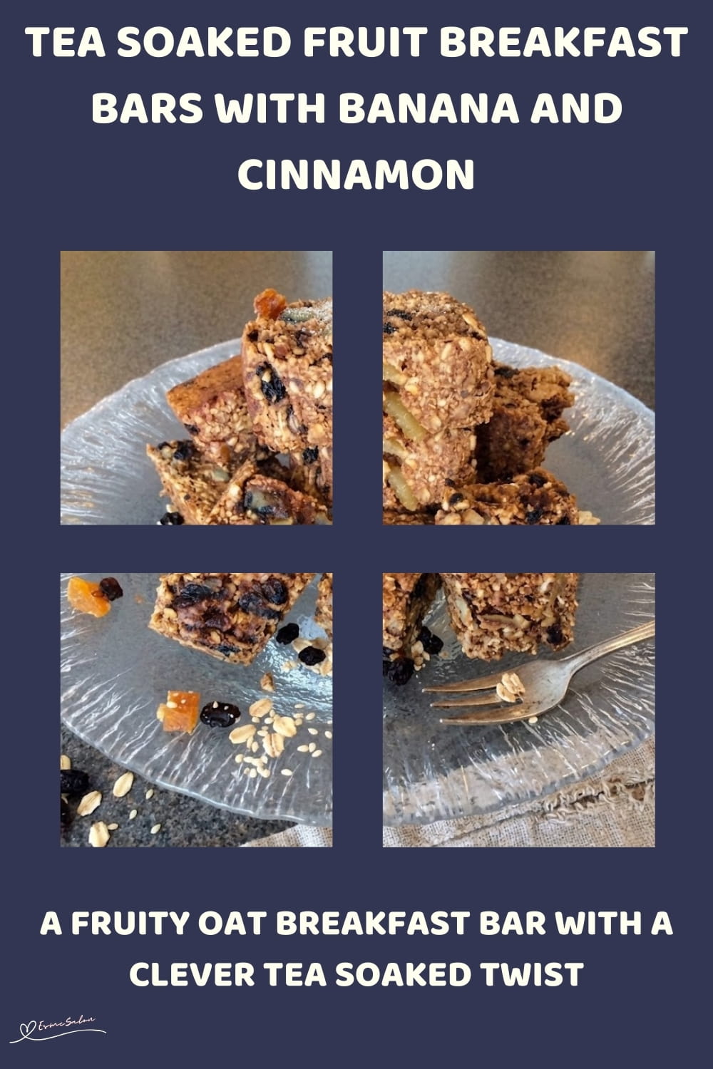 An image of a plate of Tea Soaked Fruit Breakfast Bars